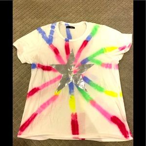 Lauren moshi x Aqua tie dye star tee. Size small